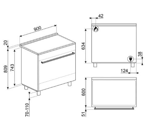SMEG C92GMX2 90 Dual Fuel Range Cooker - Stainless Steel view 6