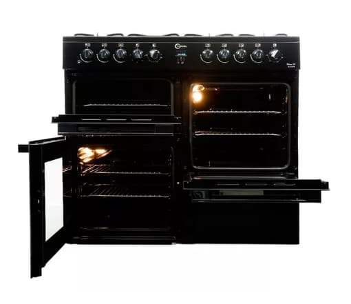 FLAVEL Milano 100 MLN10FRK Dual Fuel Range Cooker - Black & Chrome view 4