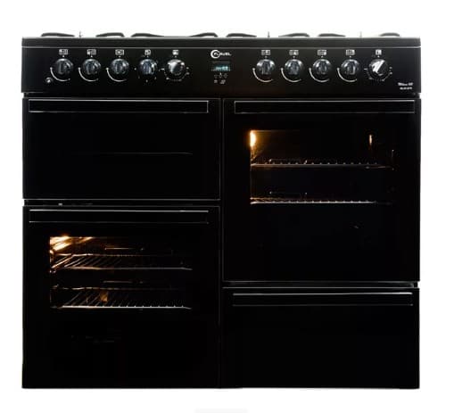 FLAVEL Milano 100 MLN10FRK Dual Fuel Range Cooker - Black & Chrome view 5
