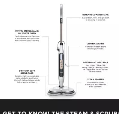 Shark Steam & Scrub Automatic Corded Steam Mop view 8