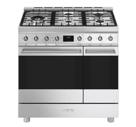 SMEG C92GMX2 90 Dual Fuel Range Cooker - Stainless Steel