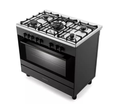 KENWOOD CK500DF 90 cm Dual Fuel Range Cooker – Matt Black & Chrome view 3