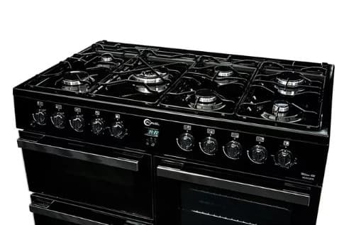 FLAVEL Milano 100 MLN10FRK Dual Fuel Range Cooker - Black & Chrome view 6