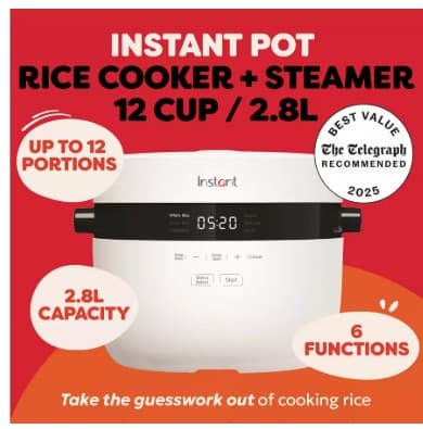 Instant Pot 2.8L Rice Cooker and Steamer - White view 3