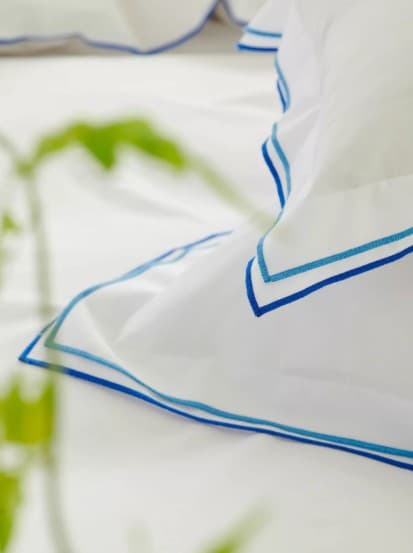 SINGLE SIZE: Designers Guild Astor 400 Thread Count Single Duvet Cover, Cobalt view 2