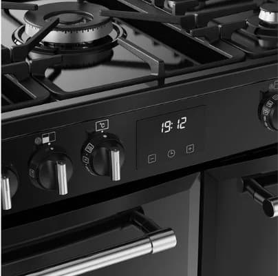 BELLING Farmhouse 90DF Dual Fuel Range Cooker - Black & Chrome view 10