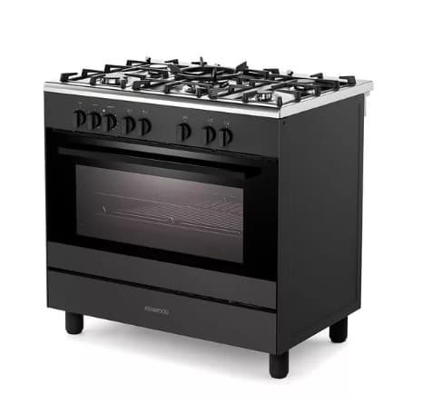 KENWOOD CK500DF 90 cm Dual Fuel Range Cooker – Matt Black & Chrome view 6